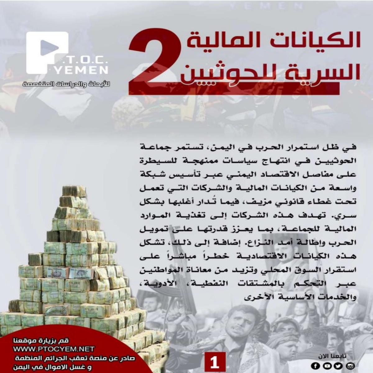 A platform tracing organized crimes and money laundering in Yemen reveals a new list of Houthi companies